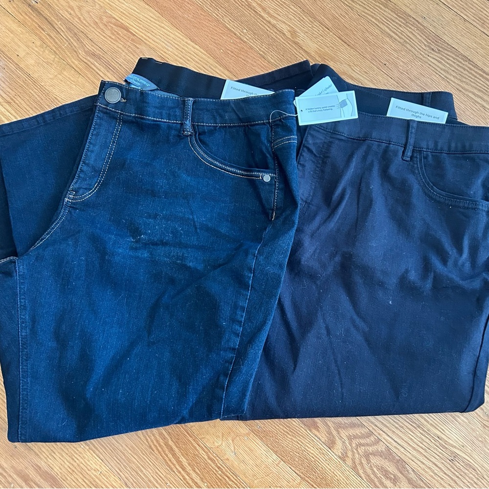 CJ Banks denim plus 24 women’s petite mid rise black and blue